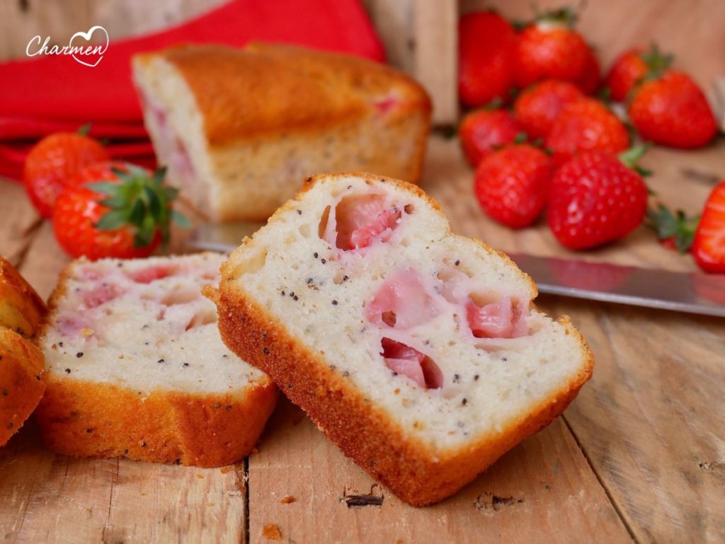 plumcake fragole e semi di papavero