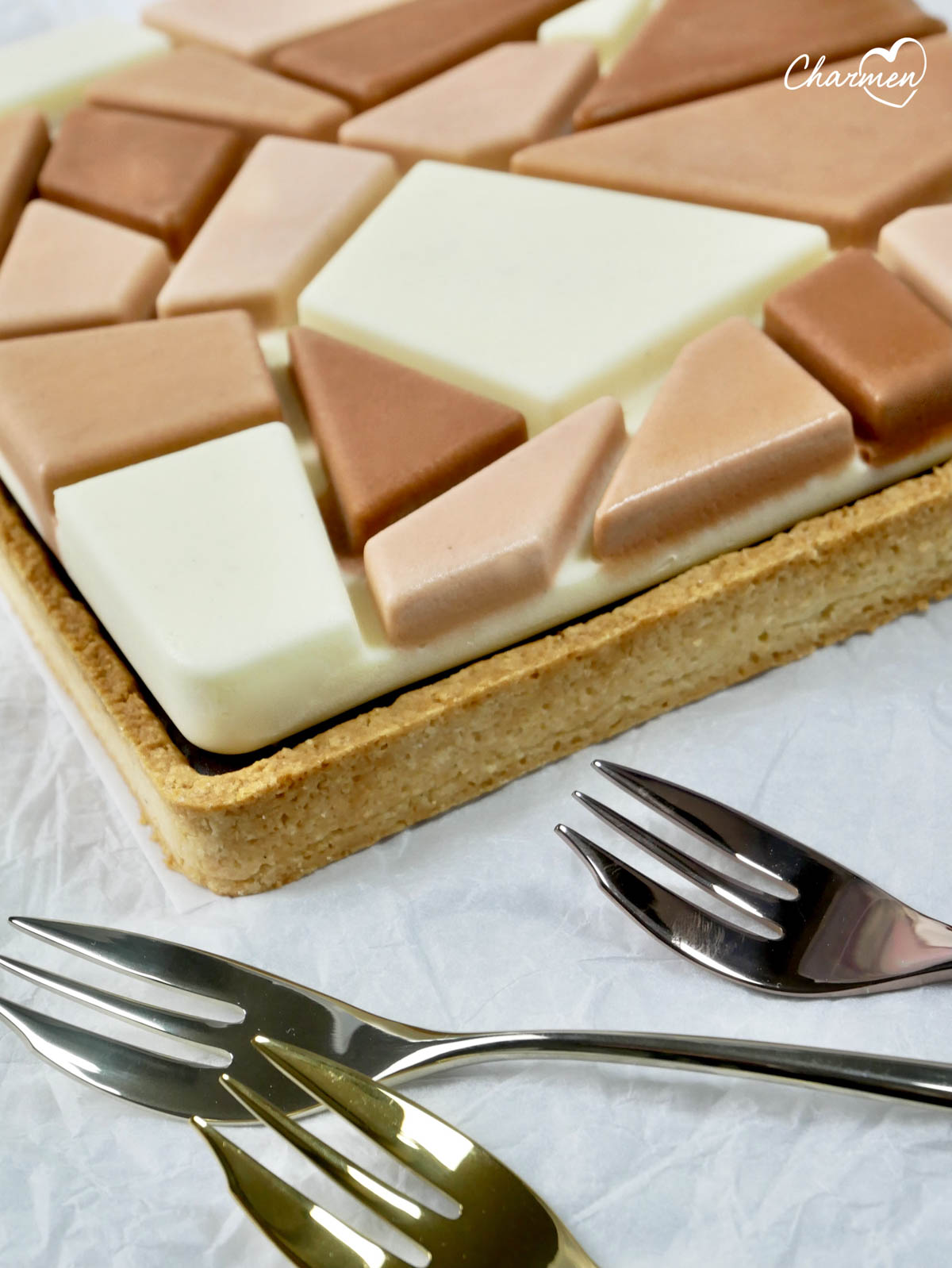 Modern tarte al cocco e cioccolato