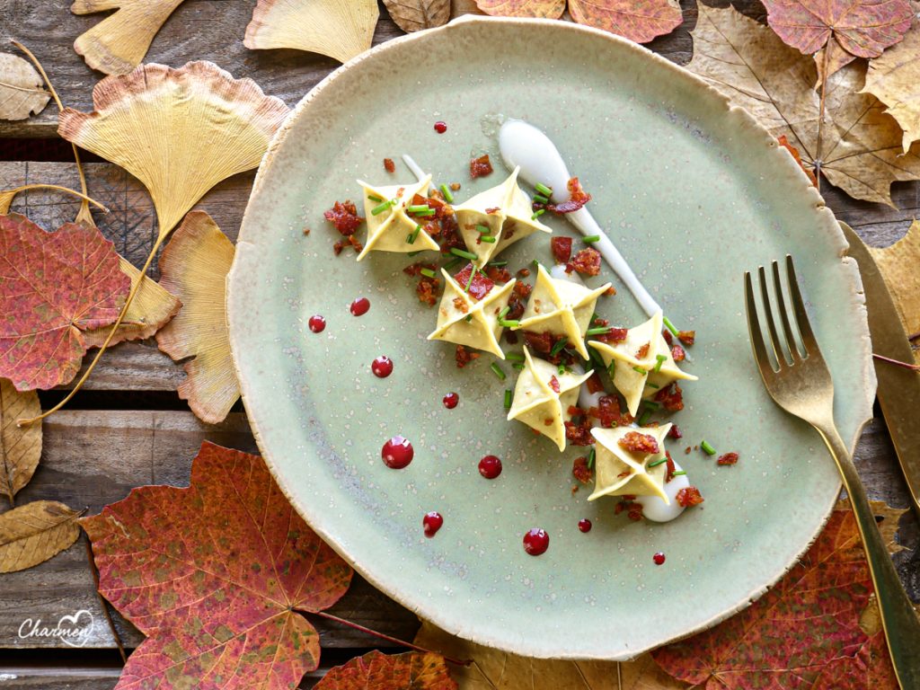 Fagottini con ripieno di castagne e salsiccia