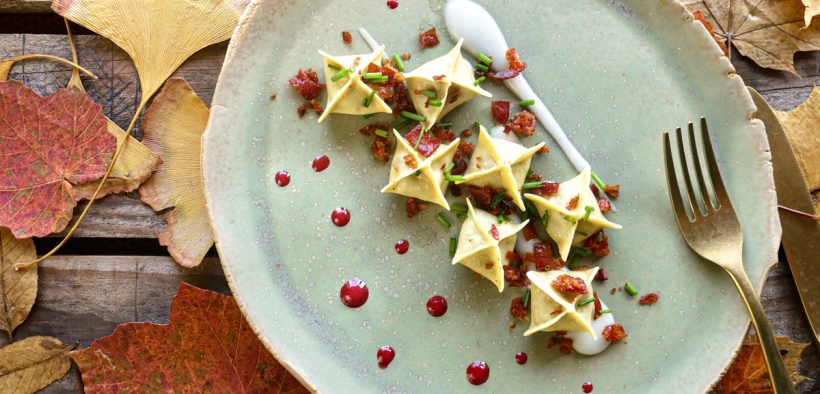 Fagottini con ripieno di castagne e salsiccia