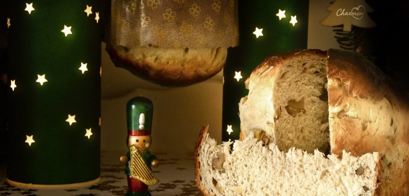 Panettone salato con gorgonzola e noci