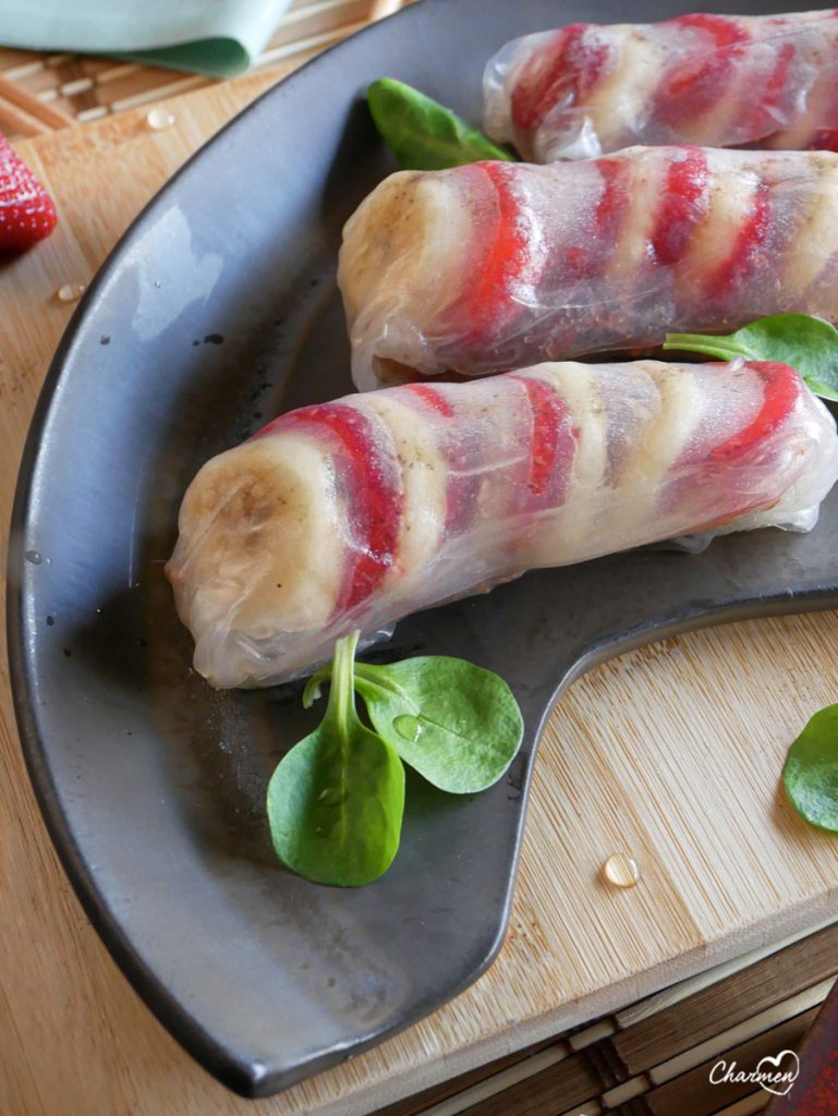 Involtini vietnamiti con bacon e frutta fresca