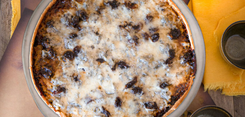 Crostata con confettura di uva zibibbo e gorgonzola